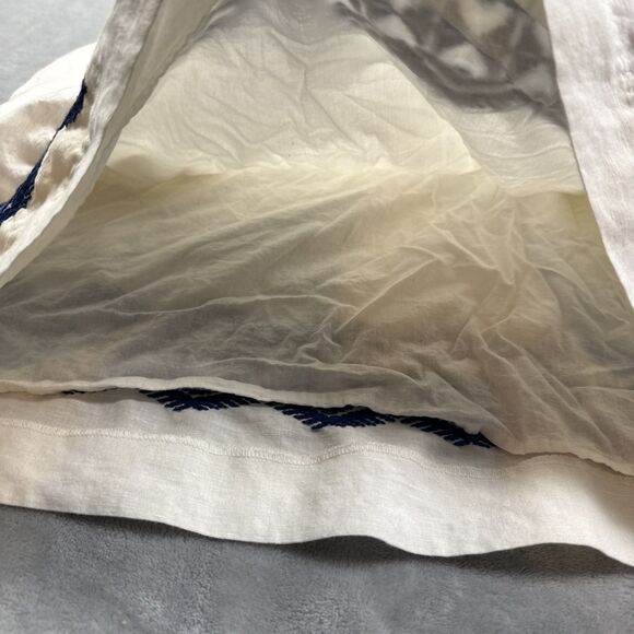 Madewell Blue White Embroidered Calista Dress XS Cotton Linen Blend Boho - Picture 5 of 7